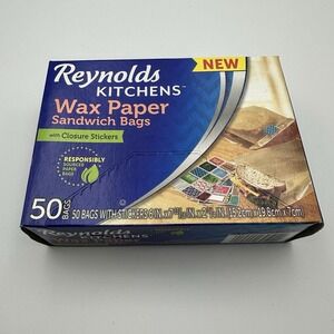 Reynolds Kitchens Wax Paper Sandwich Bags With Closure Stickers 50 Count Storage